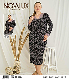 Dantel Detaylı Uzun Kollu Gecelik Noya 12911