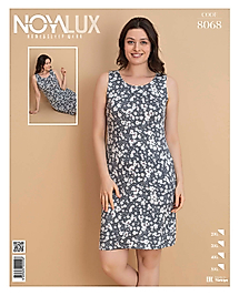 Noyalux Çiçek Desenli Kalın Askılı Gecelik 8068